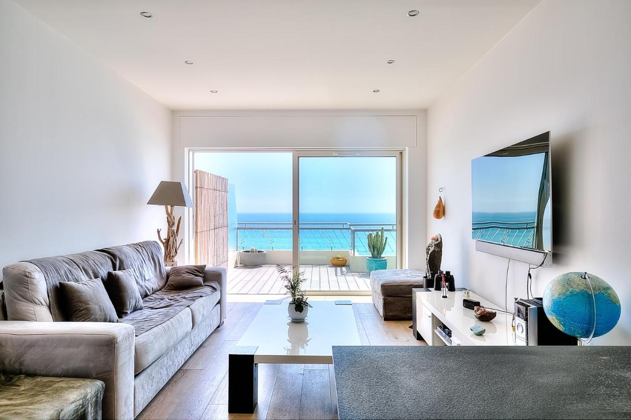 Le Florentina, Dernier Etage Avec Terrasse, Vue Sur La Baie Des Anges Appartement Nice Buitenkant foto