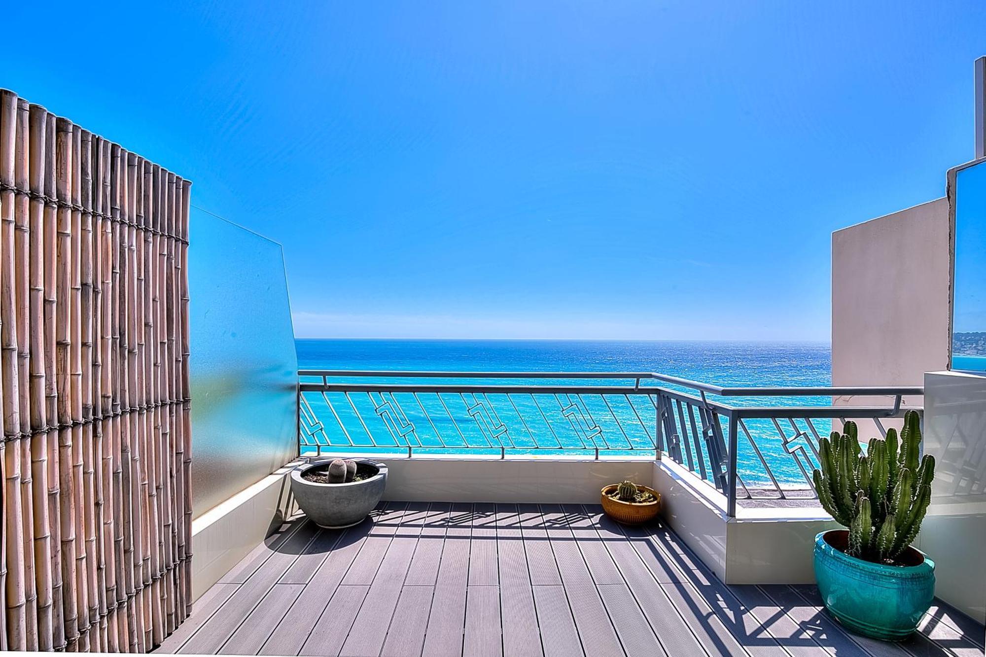 Le Florentina, Dernier Etage Avec Terrasse, Vue Sur La Baie Des Anges Appartement Nice Buitenkant foto